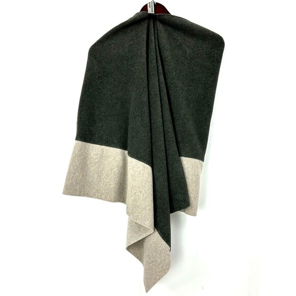 Henriette Steffensen Copenhagen Women Fleece Cape Poncho Green Gray One Size R - Picture 5 of 11